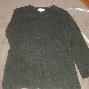 Ann Taylor LOFT moss green cardigan sweater. Med.
